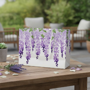 Bolsa De Regalo Grande Floral de glicina en acuarela