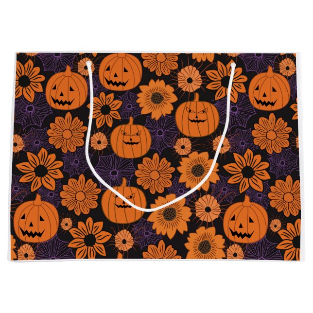 Bolsa De Regalo Grande Floral Halloween (Anverso)