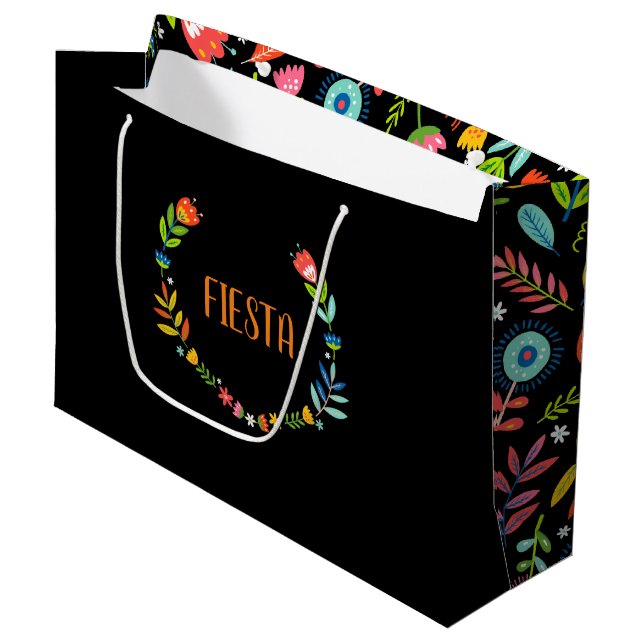Bolsa De Regalo Grande Floral mexicana (Angulo Anverso)