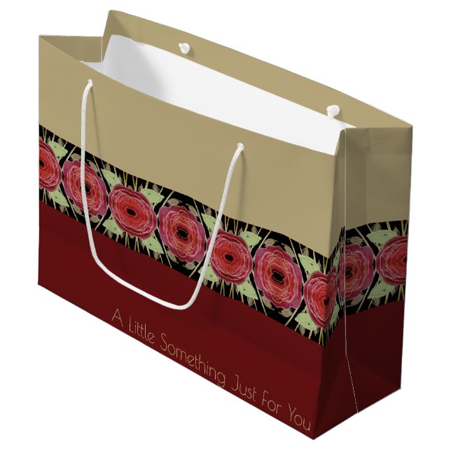 Bolsa De Regalo Grande Floral moderna de Borgoña (Angulo Anverso)