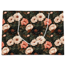 Floral navideña vintage Peony Pink & Dark Green