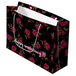 Bolsa De Regalo Grande Floral popular rosa de lujo