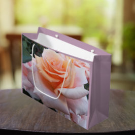 Bolsa De Regalo Grande Floral rosa naranja