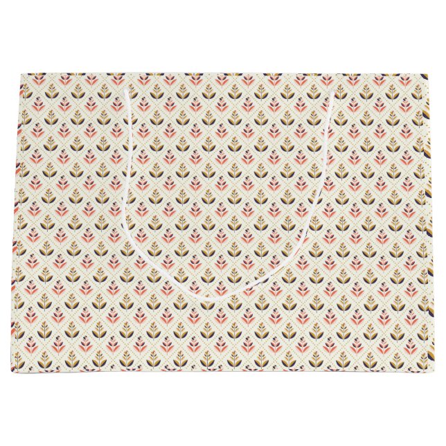 Bolsa De Regalo Grande Floral tote bag design with beige background  (Anverso)