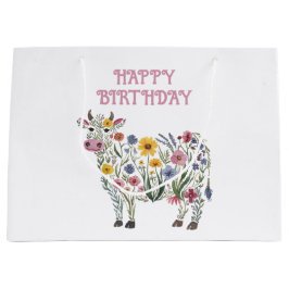 Bolsa De Regalo Grande Flores acuáticas silvestres en forma de vaca pura