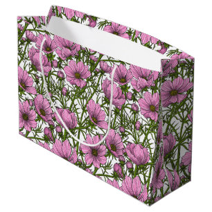 Bolsa De Regalo Grande Flores Cosmos rosadas