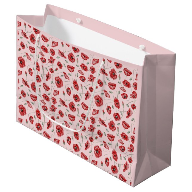 Bolsa De Regalo Grande Flores de amapola (Angulo Anverso)