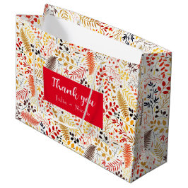 Bolsa De Regalo Grande Flores de bosque silvestre Fern Mushrooms Foliage