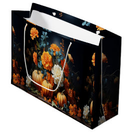Bolsa De Regalo Grande Flores de calabazas de Halloween