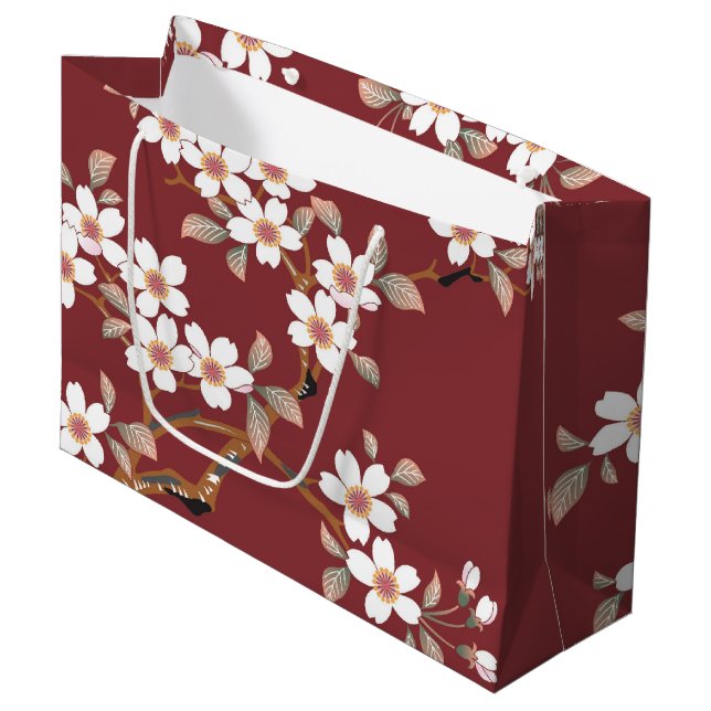 Bolsa De Regalo Grande Flores de cerezo japonesas (Angulo Anverso)