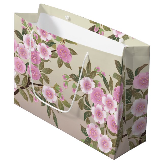 Bolsa De Regalo Grande Flores de cerezo japonesas (Angulo Anverso)