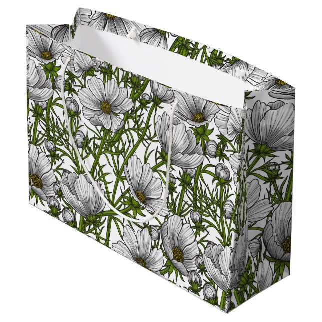 Bolsa De Regalo Grande Flores de cosmos blancos (Angulo reverso)