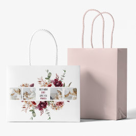 Bolsa De Regalo Grande Flores de fotos de color modernas enmarcan el rega