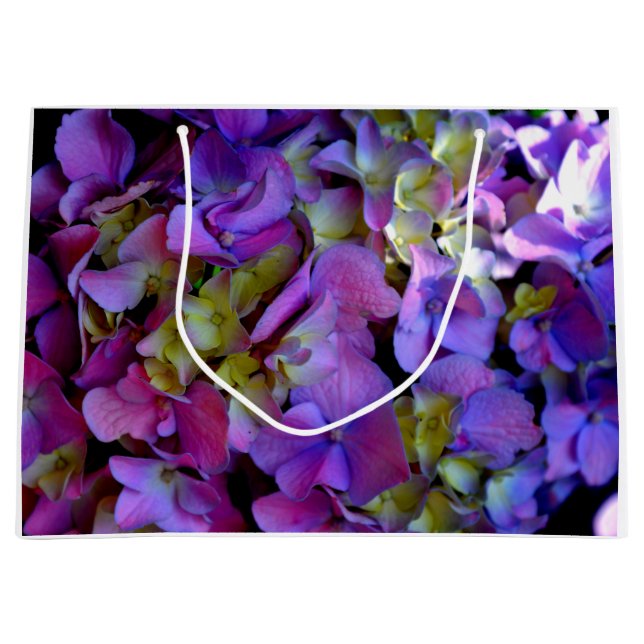 Bolsa De Regalo Grande Flores de Hydrangeas azul morado (Anverso)