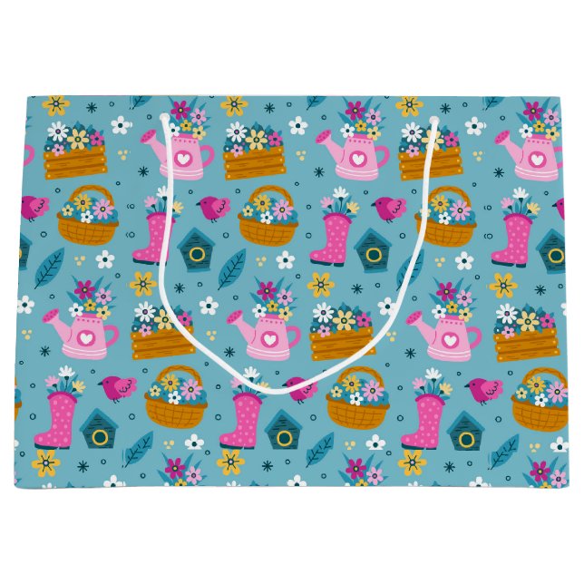 Bolsa De Regalo Grande Flores de jardín de primavera (Anverso)