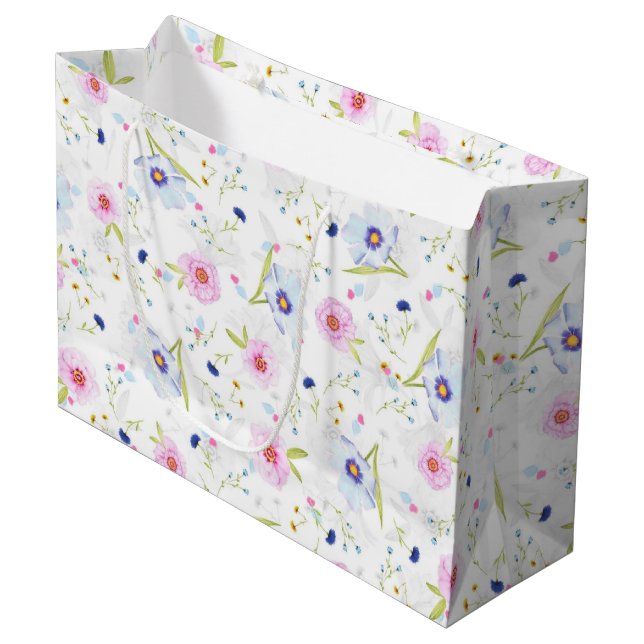 Bolsa De Regalo Grande Flores de jardín frescas (Angulo Anverso)