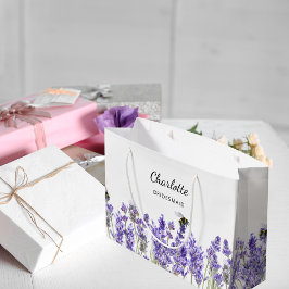 Bolsa De Regalo Grande Flores de lavanda abejas dama de honor