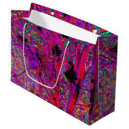 Bolsa De Regalo Grande Flores de lirio oriental arcoiris abstracto trippy