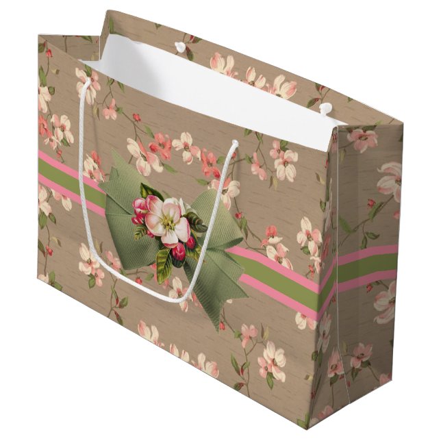Bolsa De Regalo Grande Flores de manzana (Angulo Anverso)