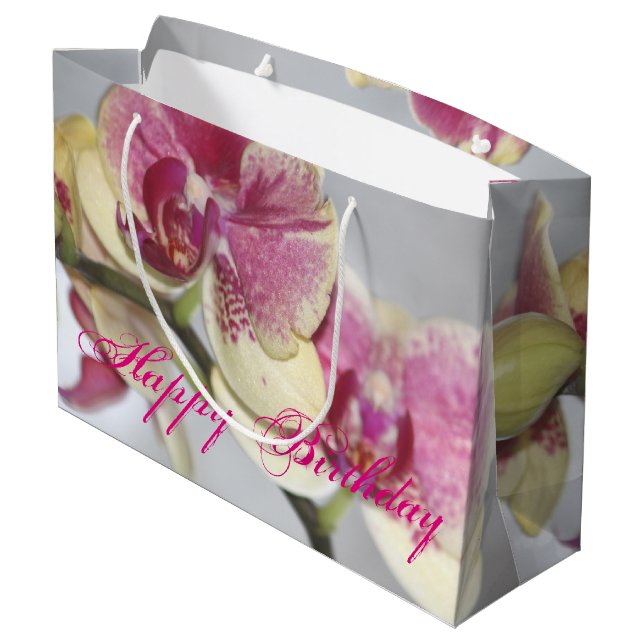 Bolsa De Regalo Grande Flores de orquídeas (Angulo reverso)