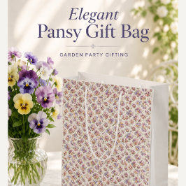 Bolsa De Regalo Grande Flores de Pensamiento Botánicas Elegantes