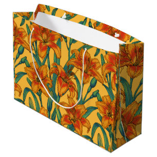 Bolsa De Regalo Grande Flores diurnas, azules y amarillas