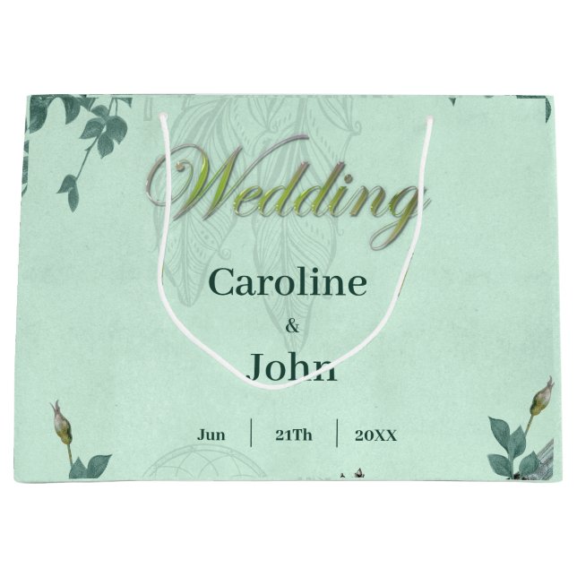 Bolsa De Regalo Grande Flores elegantes y maravillosas (Anverso)