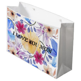 BOLSA DE REGALO GRANDE FLORES EN ACUARELA
