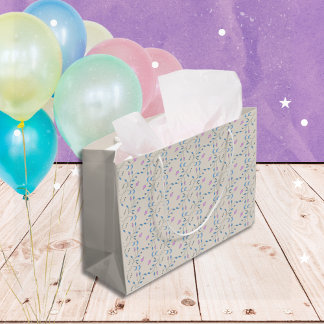 Bolsa De Regalo Grande Flores en cascada azules y rosas