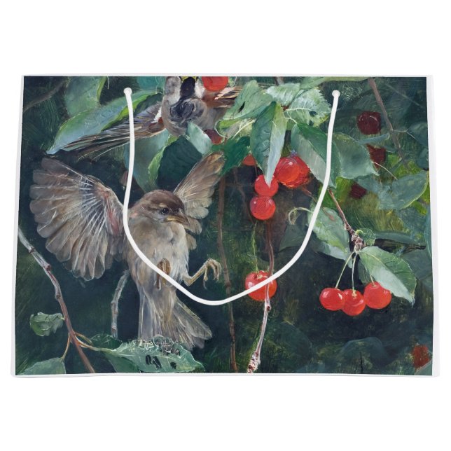 Bolsa De Regalo Grande Flores en un cerezo, Bruno Liljefors (Anverso)