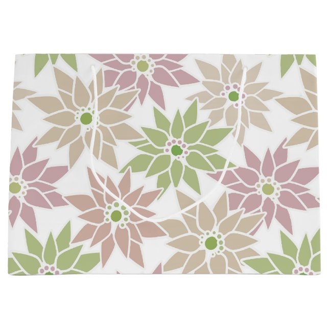 Bolsa De Regalo Grande Flores florales abstractas personalizado romántico (Anverso)