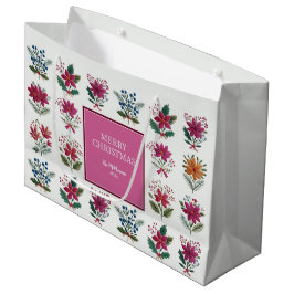 Bolsa De Regalo Grande Flores Navideñas Folclóricas