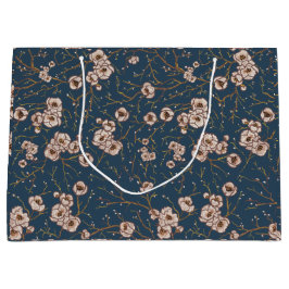 Bolsa De Regalo Grande Flores pequeñas patrón azul claro