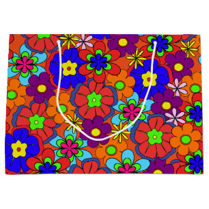 Bolsa De Regalo Grande Flores retras del hippy