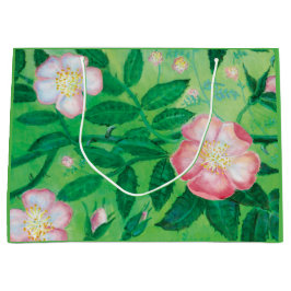 Bolsa De Regalo Grande Flores rosadas de rosa salvaje