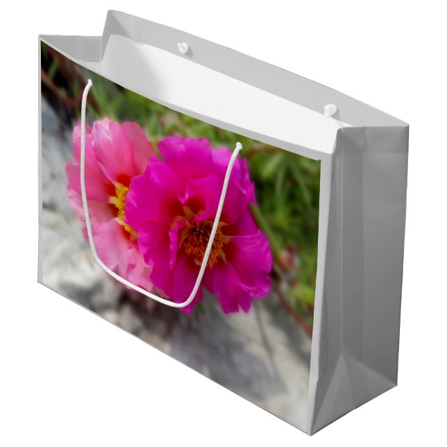 Bolsa De Regalo Grande Flores rosas al sol (Angulo Anverso)