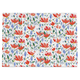 Bolsa De Regalo Grande Flores Silvestres Acuarela En Rojo Y Azul Dulce