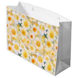 Bolsa De Regalo Grande Flores silvestres artesanales Naranja amarillo fel