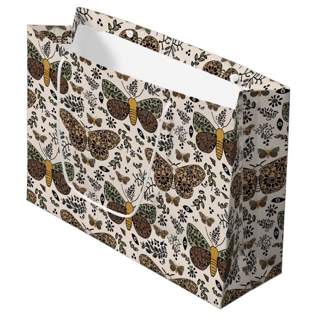 Bolsa De Regalo Grande Flores silvestres bohemias modernas patrón abstrac (Angulo Anverso)