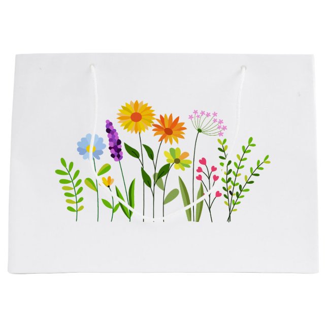 Bolsa De Regalo Grande Flores silvestres de primavera verano (Anverso)