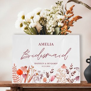 Bolsa De Regalo Grande Flores Silvestres Rústicas Boho de Otoño para Dama