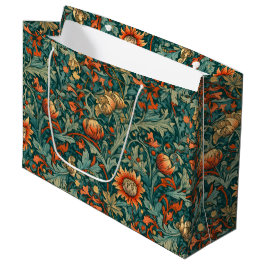 Bolsa De Regalo Grande Flores, vintage, art nouveau, estilo William Morri