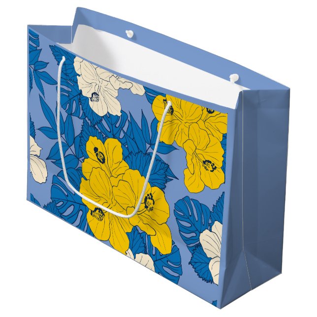 Bolsa De Regalo Grande Flores y hojas de Hibiscus (Angulo Anverso)