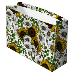 Bolsa De Regalo Grande Flores y margaritas, jardín de verano 3
