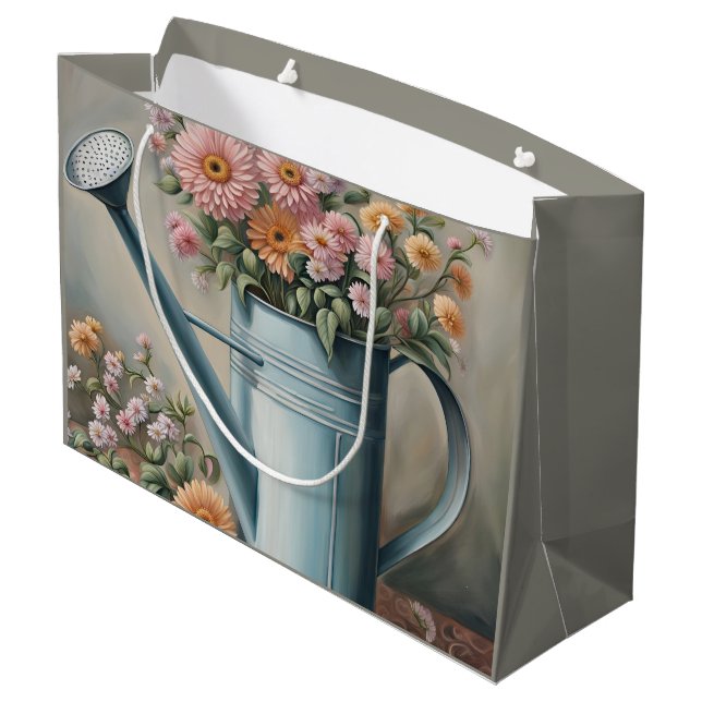 Bolsa De Regalo Grande Flores y regadera (Angulo reverso)
