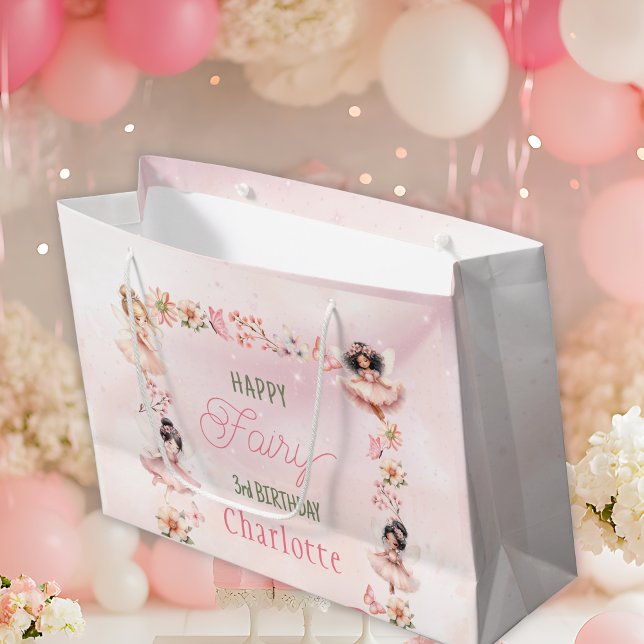 Bolsa De Regalo Grande Flower Fairy 3rd Pink Glitter Gift Bag (Subido por el creador)