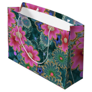 Bolsa De Regalo Grande Flower Power Explosion Fun Uniqu