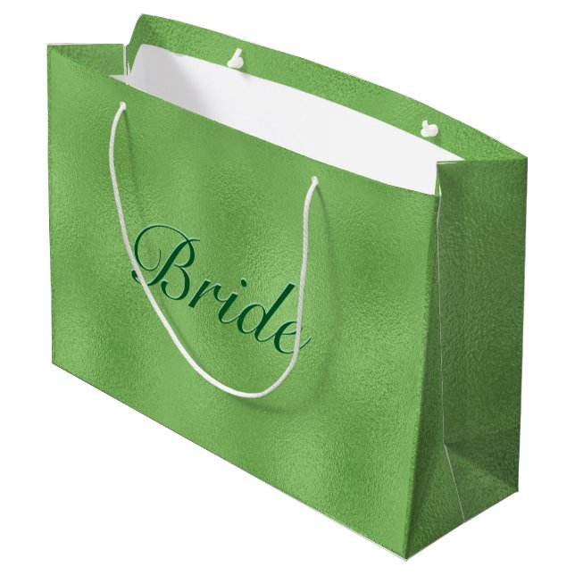 Bolsa De Regalo Grande Fondo abstracto brillante verde brillante (Angulo reverso)