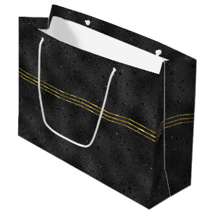 Bolsa De Regalo Grande Fondo brillante glam negro monocromático