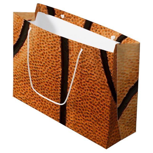 Bolsa De Regalo Grande Fondo del patrón de impresión de baloncesto (Angulo Anverso)